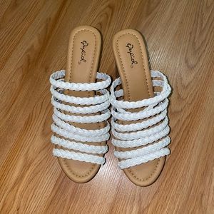 White wedge sandals brand new